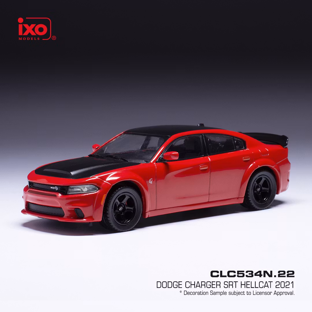 Skala 1/43 Dodge Charger SRT Hellcat 2021, red & Black fr IXO models