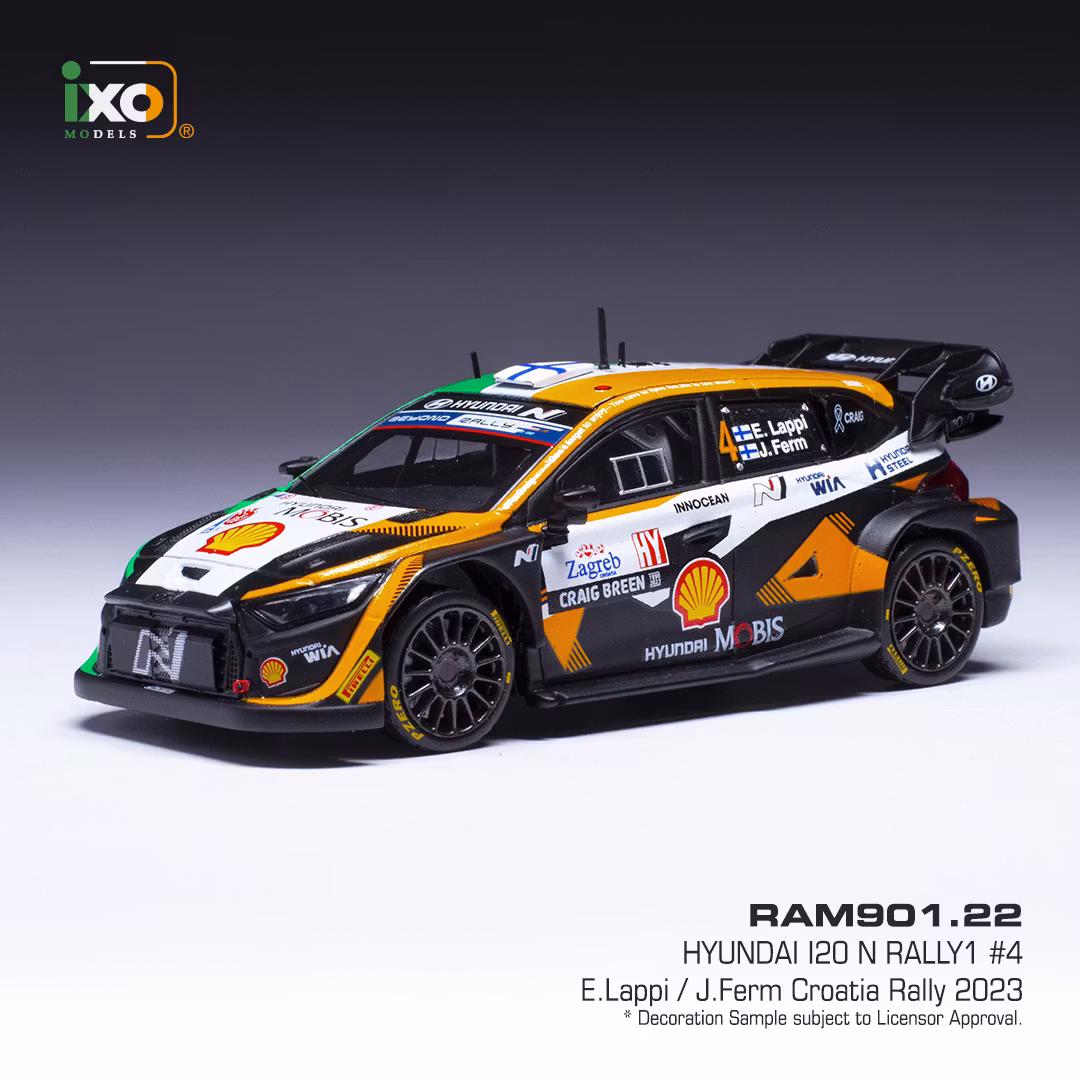 Skala 1/43 Hyundai i20 N Rally1 #4 Croatia Rally, Lappi/Ferm fr IXO Models