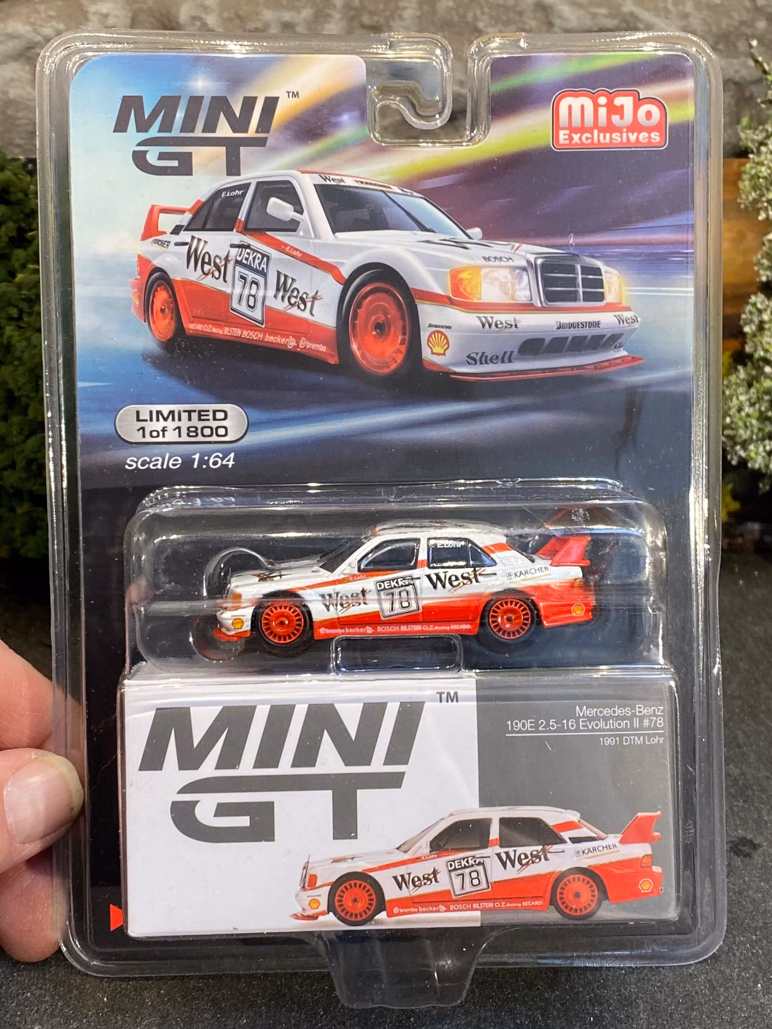 Skala 1/64 Mercedes-Benz 190E 2.5 16 Evo II DTM Lohr 91 fr MINI GT MiJo