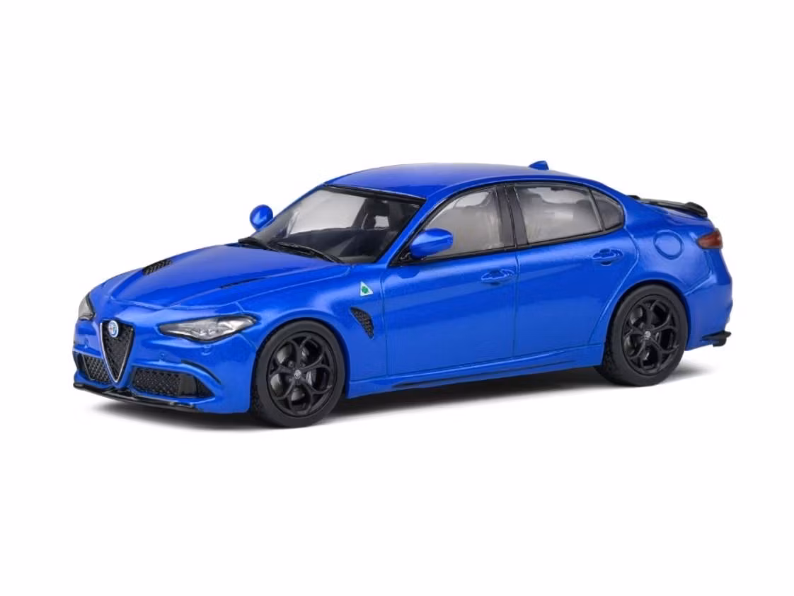 Skala 1/43 Alfa Romeo Giulia Quadrifoglio - 2.9L Bi-Turbo, Blue fr Solido