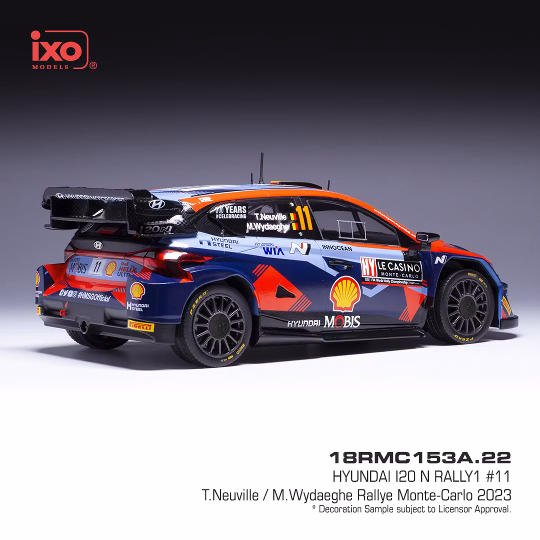 Skala 1/18 Hyundai i20 N Rally1 #11 Monte Carlo 23' Neuville fr IXO Models
