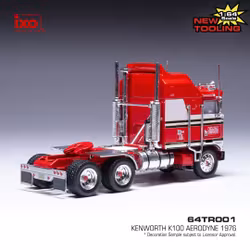 Scale 1/64 Kenworth K100 Aerodyne 1976' Red/White fr IXO Models