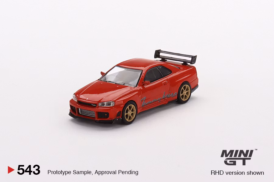 Skala 1/64 - Nissan Skyline GT-R Tommykaira R-z, Red fr MINI GT