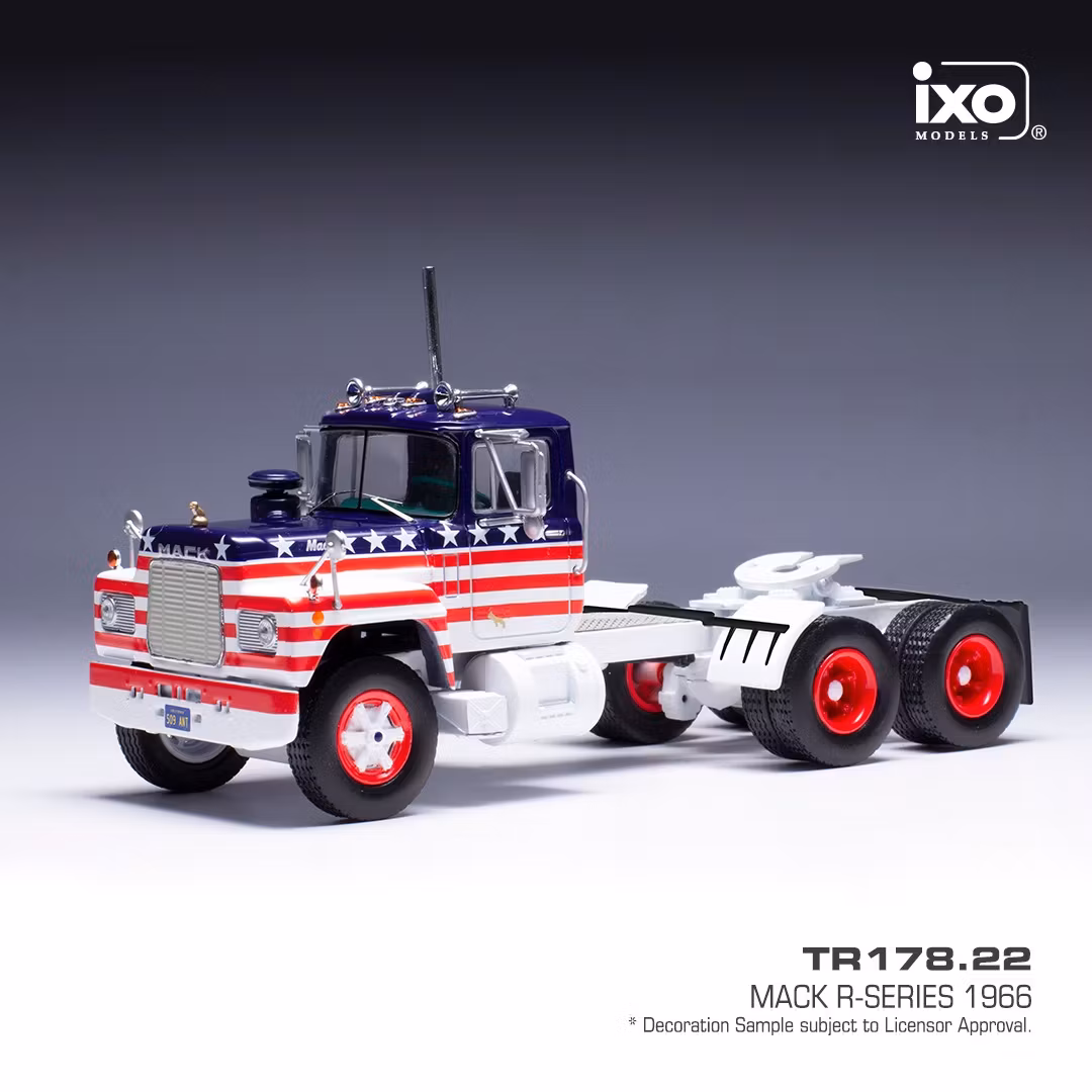 Skala 1/43 Mack R-series' Red/Blue/White "Stars & Stripes" fr IXO Models