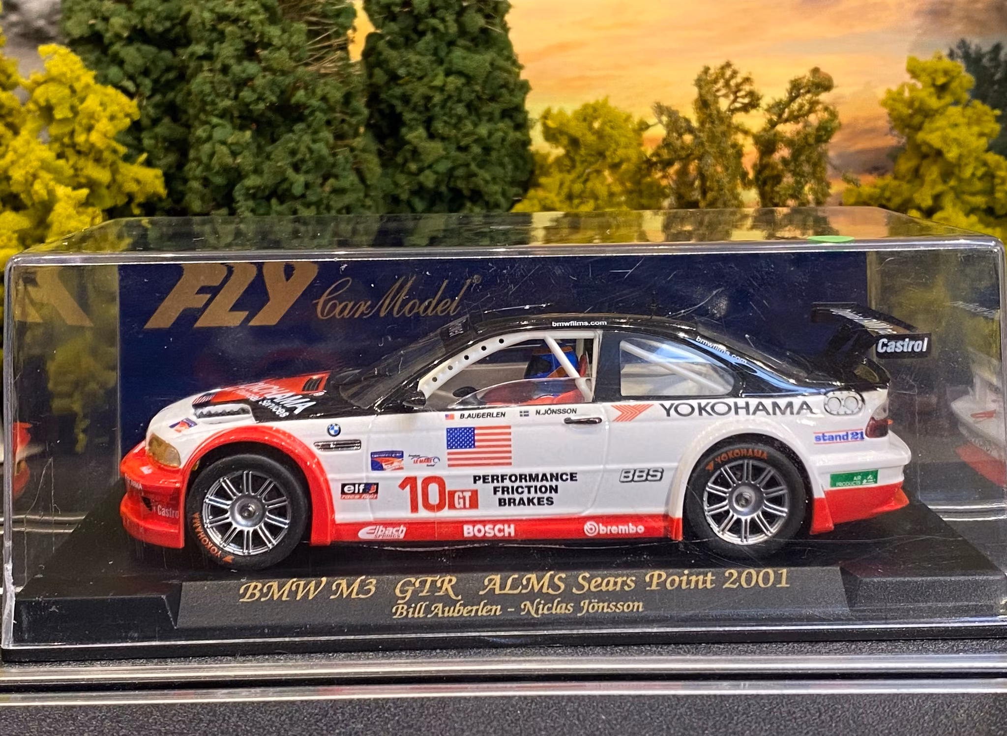Scale 1/32 Analogue FLY slotcar: BMW M3 GTR ALMS Sears Point 2001
