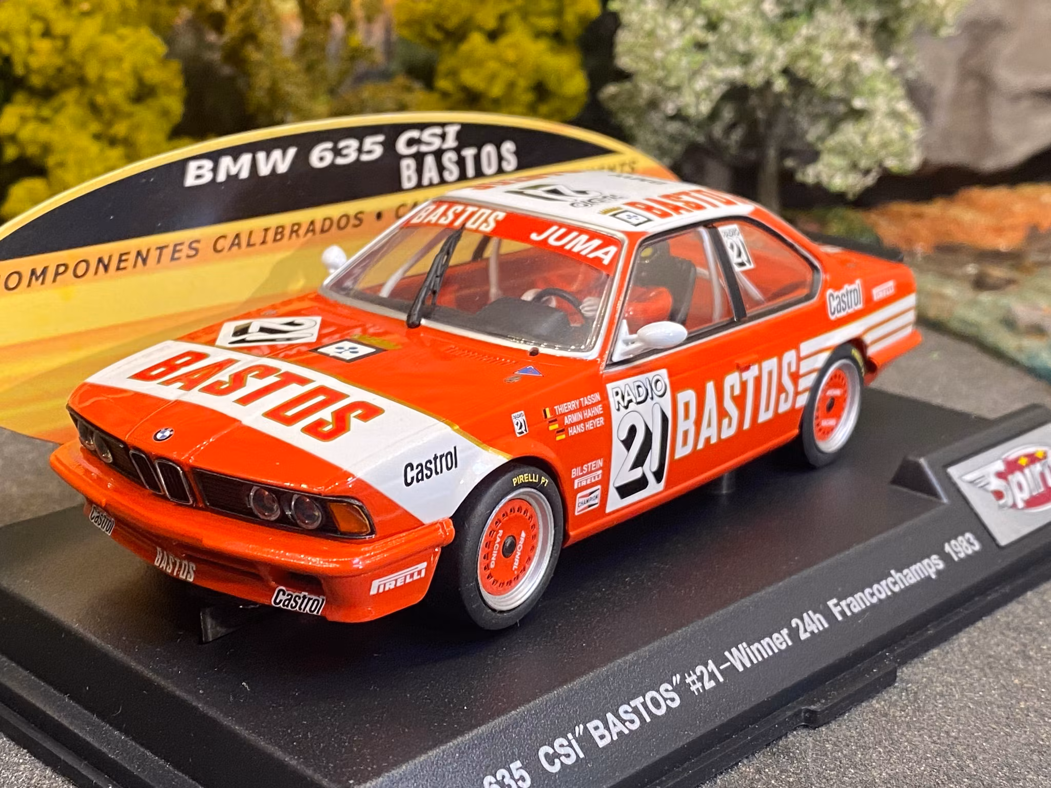 Skala 1/32 An. Slotcar fr Spirit: BMW 635 CSI "Bastos" #21