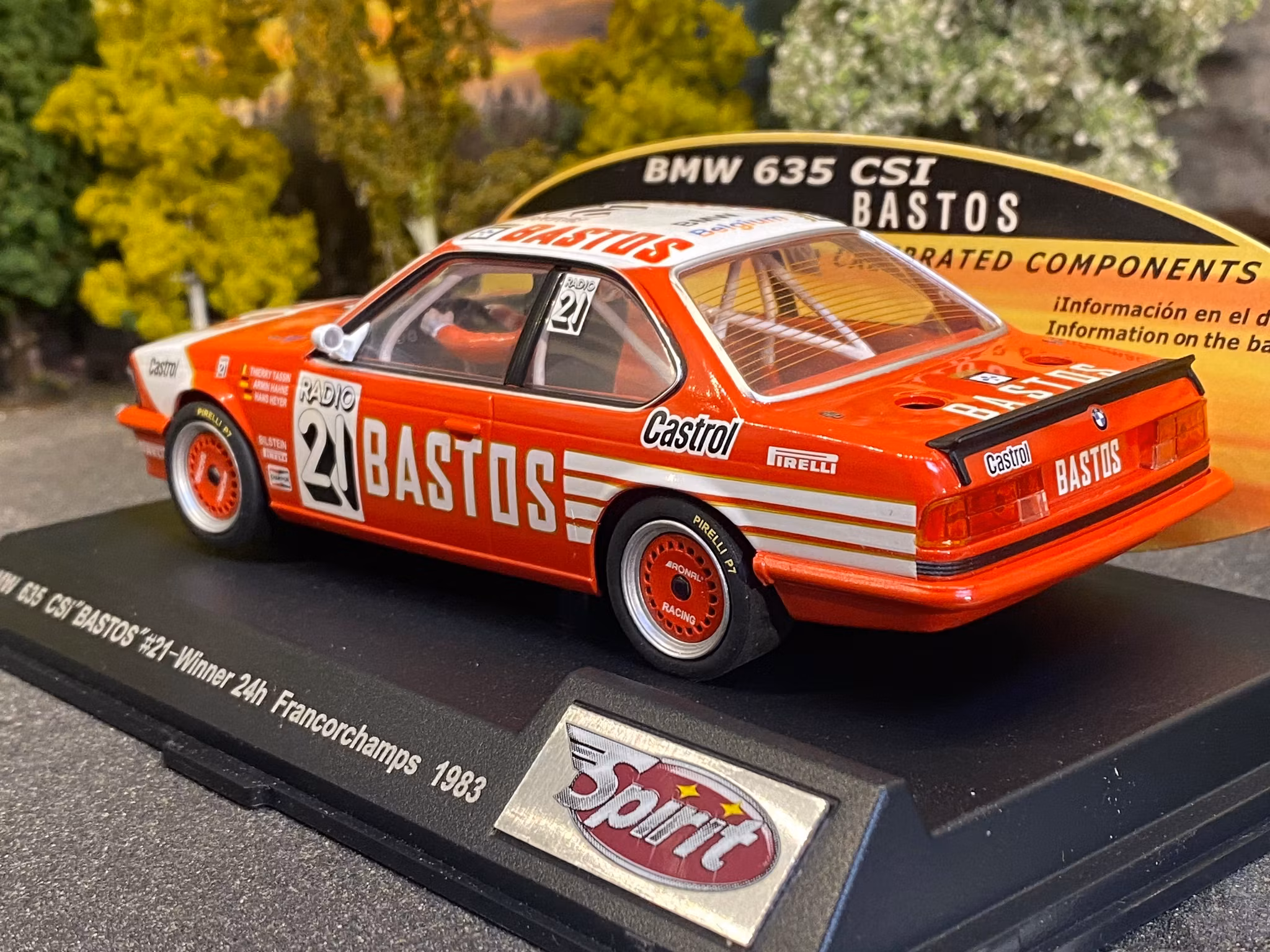 Skala 1/32 An. Slotcar fr Spirit: BMW 635 CSI "Bastos" #21