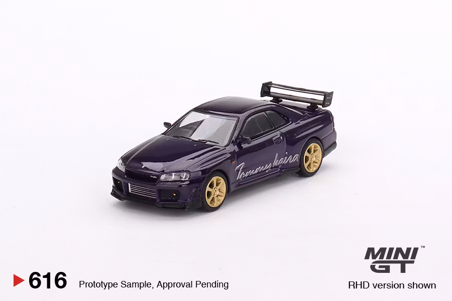 Skala 1/64 Nissan Skyline GT-R (R34) Tommykaira R-z Midnight Purple fr MINI GT (616)