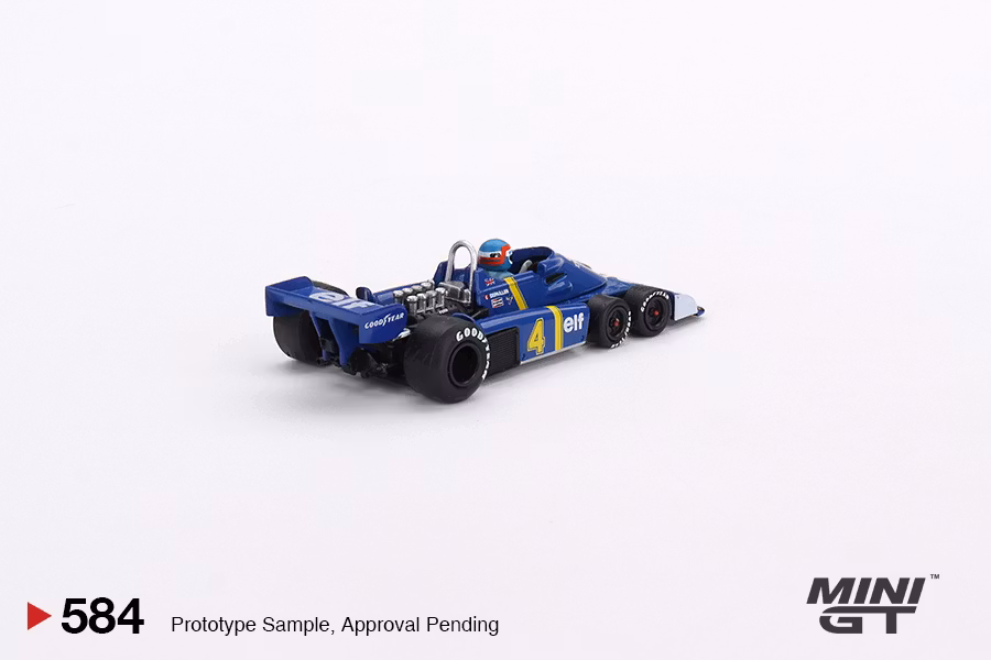 Skala 1/64 Tyrrell P34 #4 Patrick Depailler 76 Swedish GP 2nd Place fr MINI GT (584)