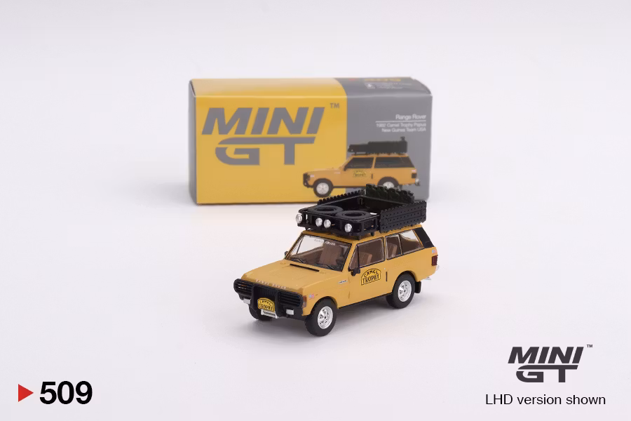 Skala 1/64 Range Rover 1982 Camel Trophy fr MINI GT (509)