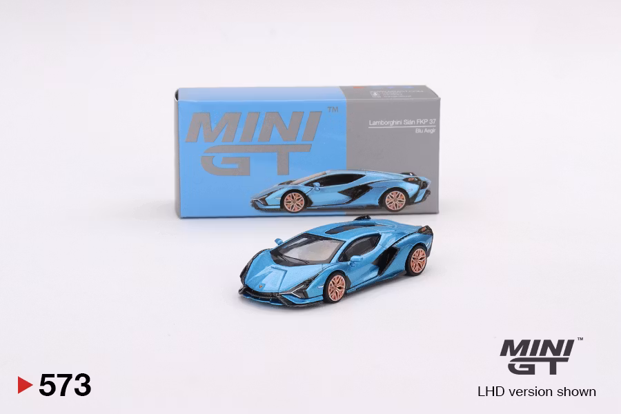 Skala 1/64 Lamborghini Sián FKP 37 Blu Aegir fr MINI GT (573)