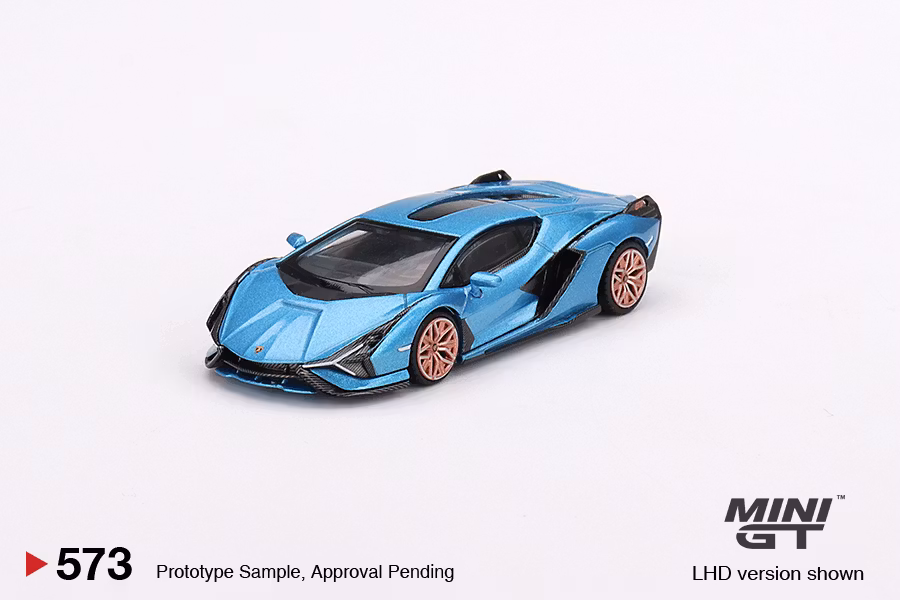 Skala 1/64 Lamborghini Sián FKP 37 Blu Aegir fr MINI GT (573)