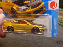 Skala 1/64 Hot Wheels: Honda Civic Si, Gold w black hood
