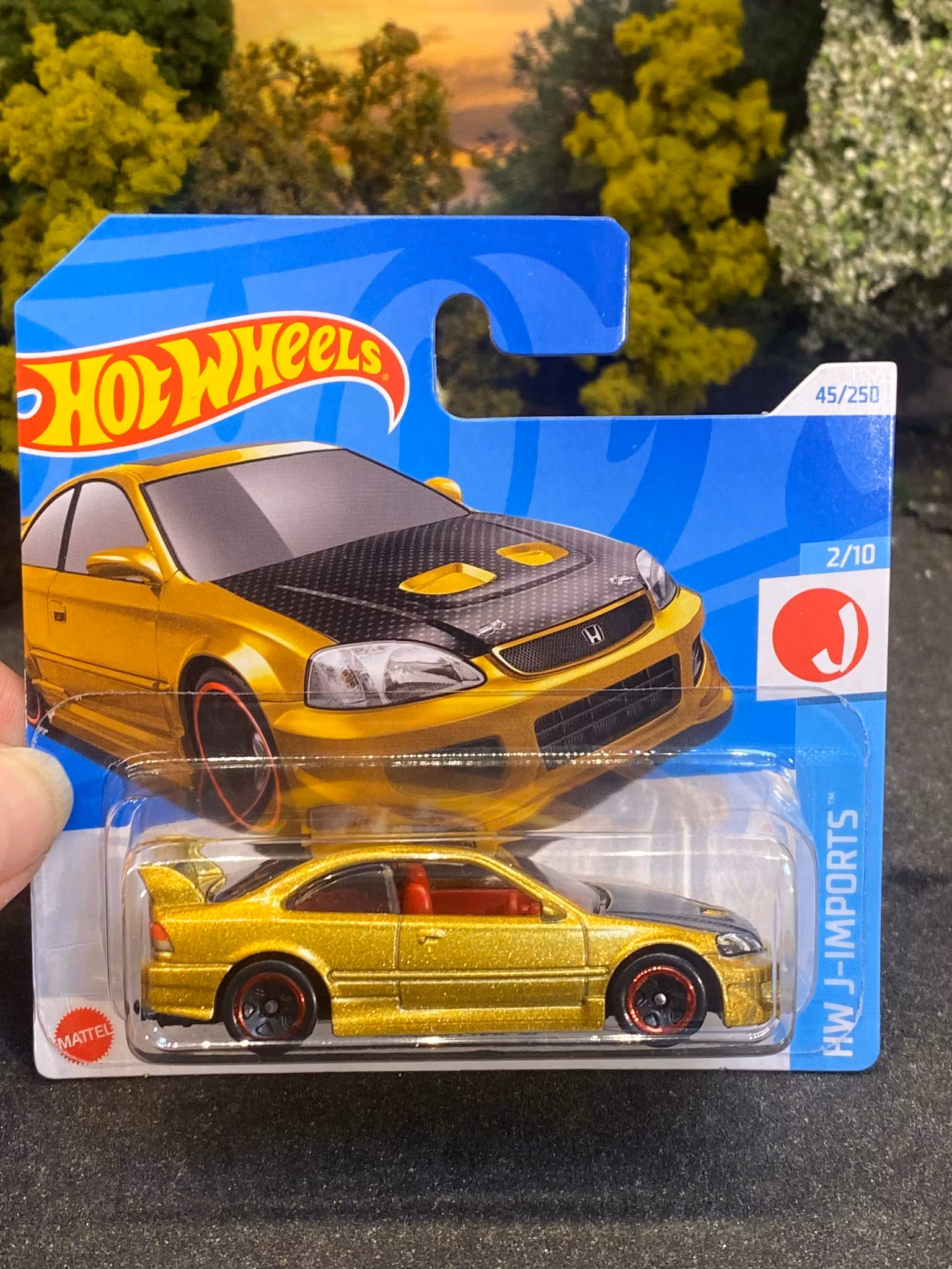 Skala 1/64 Hot Wheels: Honda Civic Si, Gold w black hood