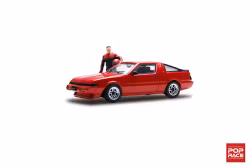 Skala 1/64 Mitsubishi Starion w figure, red fr Pop Race