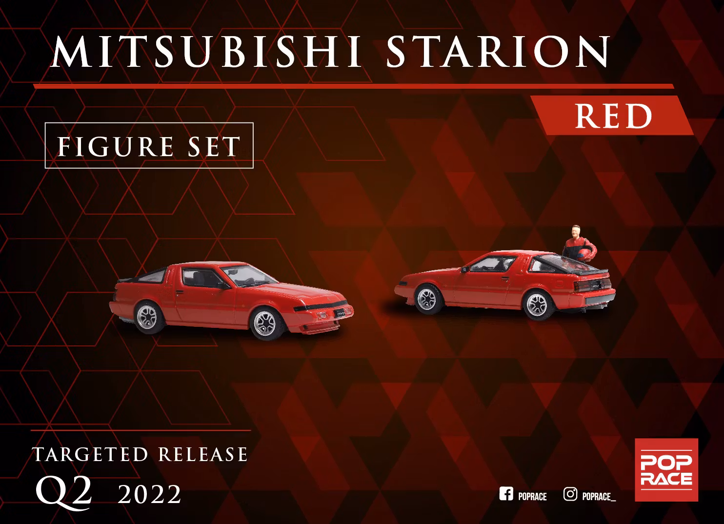 Skala 1/64 Mitsubishi Starion w figure, red fr Pop Race