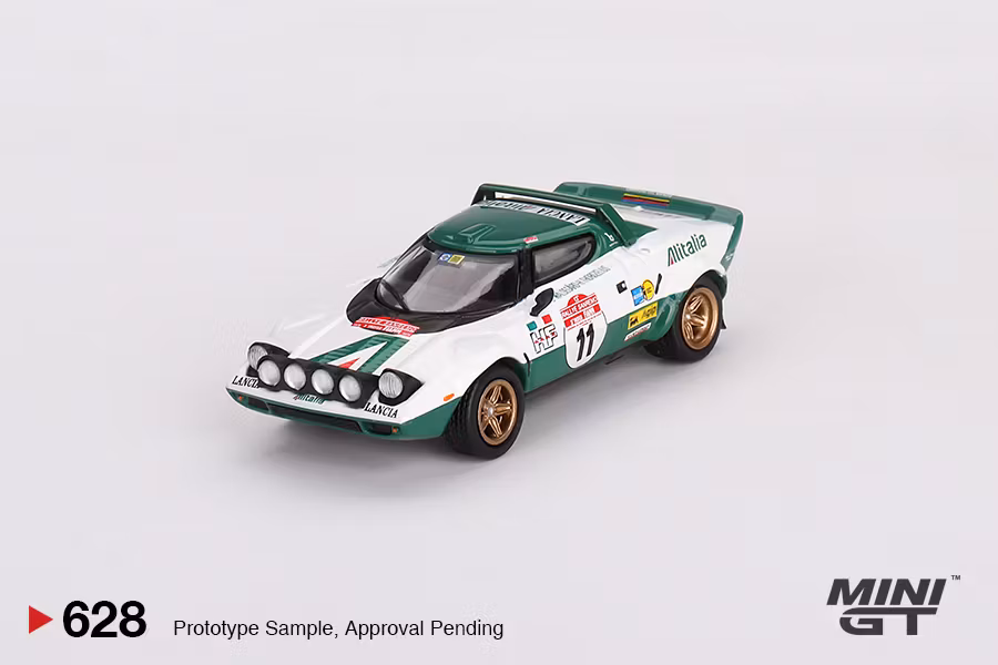 Skala 1/64 Lancia Stratos HF 1975 Rally Sanremo Winner #11 fr MINI GT (628)