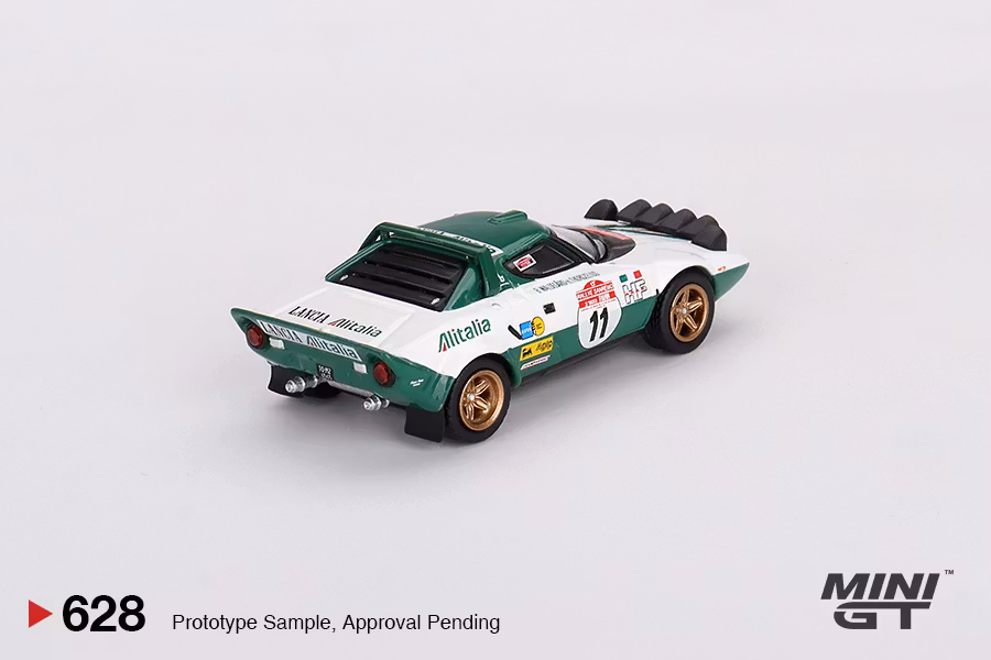Skala 1/64 Lancia Stratos HF 1975 Rally Sanremo Winner #11 fr MINI GT (628)