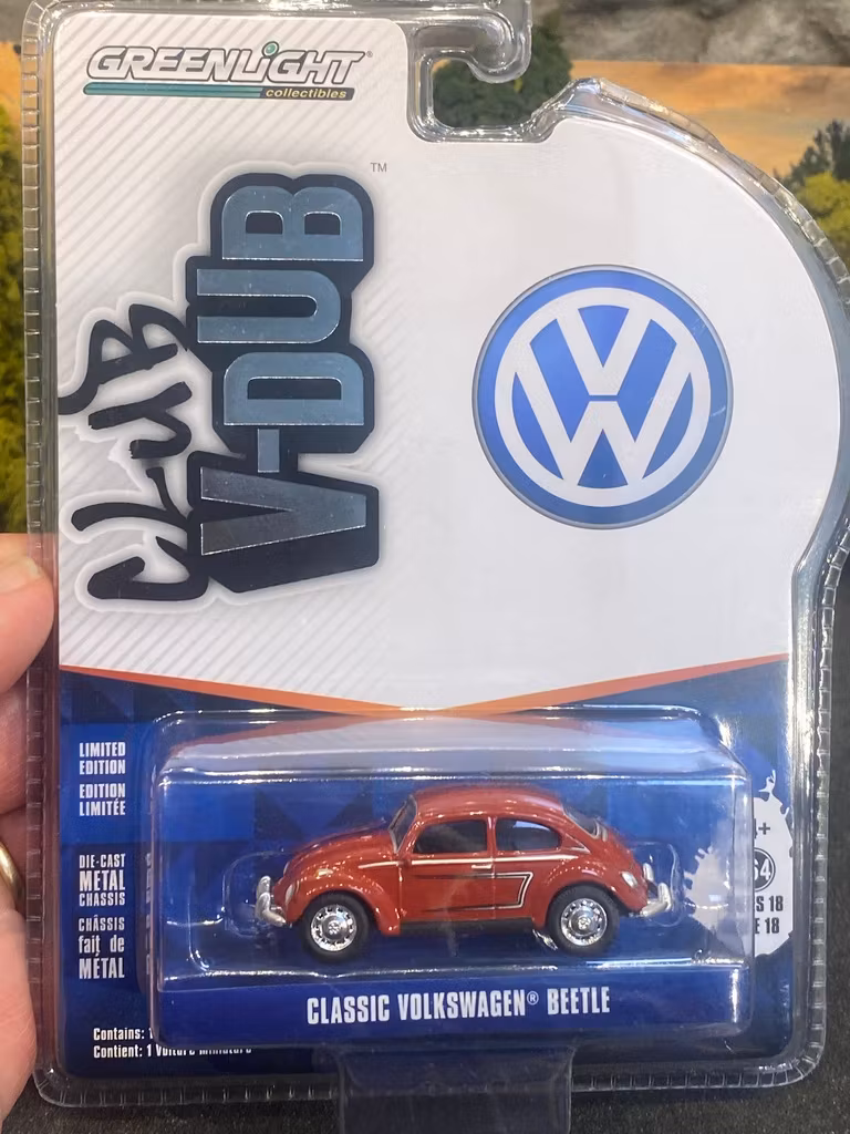 Skala 1/64 Classic Volkswagen Beetle, ted Club V-DUB fr Greenlight