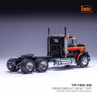 Skala 1/43 Freightliner FLC 120 g4 T 77' Black w r/y/o stripes fr IXO Models