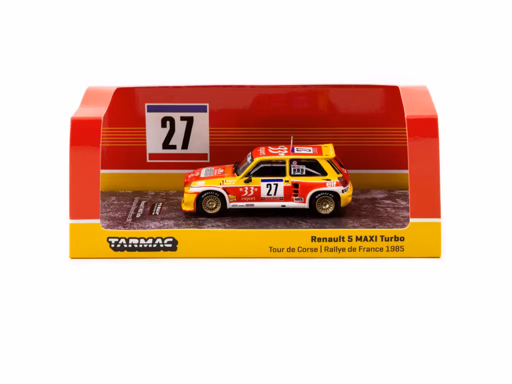 Skala 1/64 Renault 5 MAXI Turbo Tour de Corse - Rallye de France 1985 #27 fr Tarmac Works