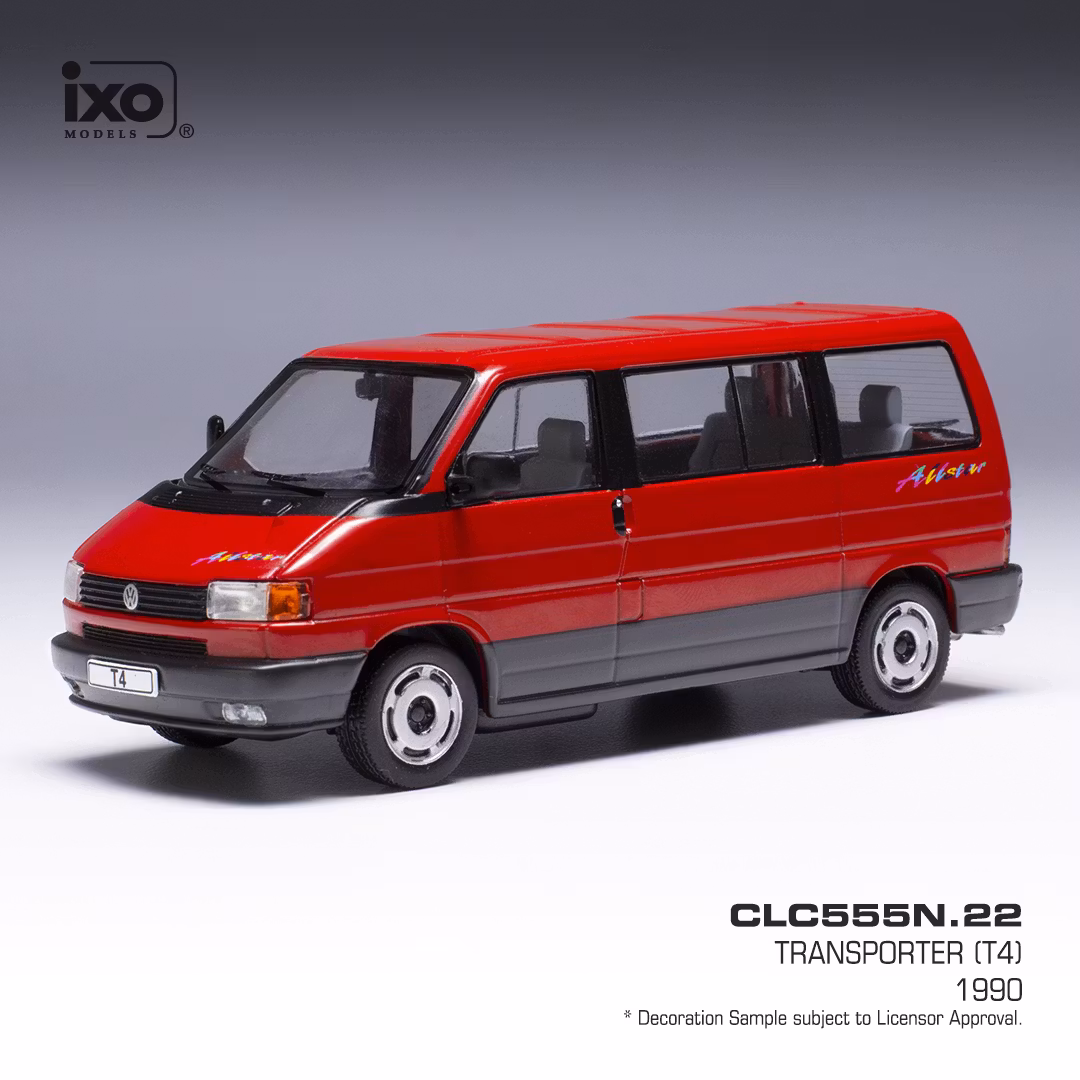 Skala 1/43 - 1990 Volkswagen Transporter T4, Red/gray fr IXO Models