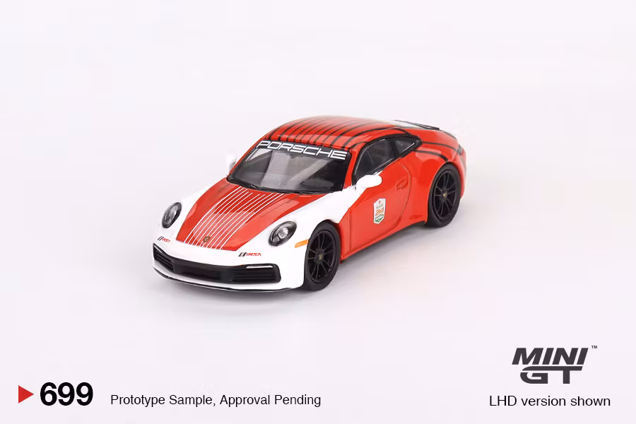 Skala 1/64 - Porsche 911 (992) Carrera S Safety Car 2023 IMSA Daytona 24 Hrs fr MINI GT (699)