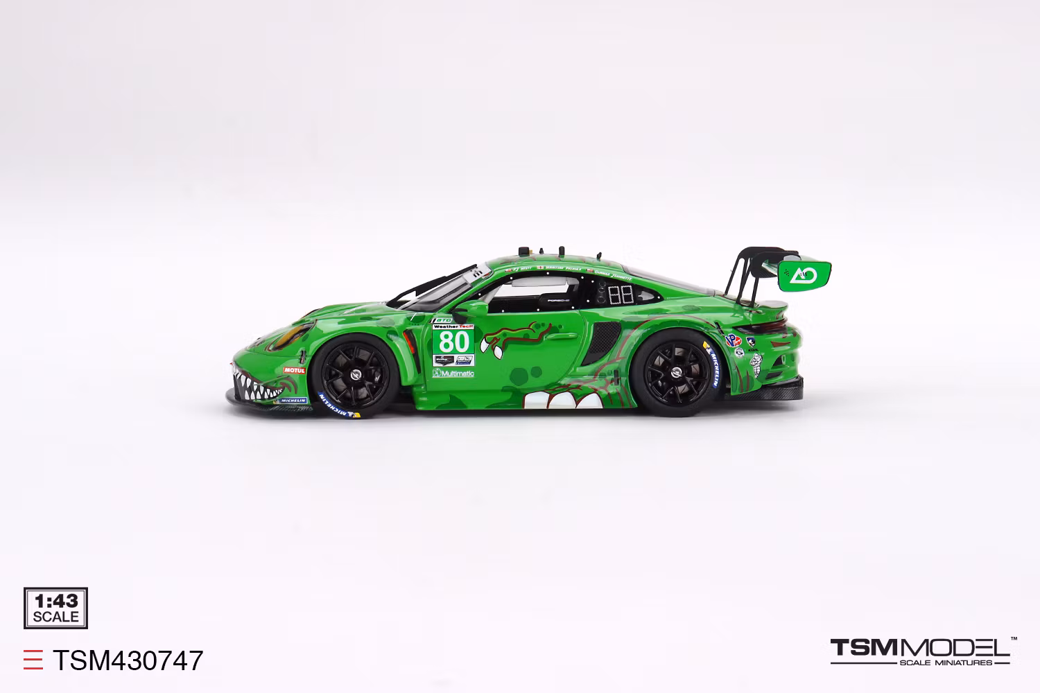 Skala 1/43 Porsche 911 GT3 R #80 AO Racing 2023 IMSA Sebring 12 Hrs GTD fr TSM Model