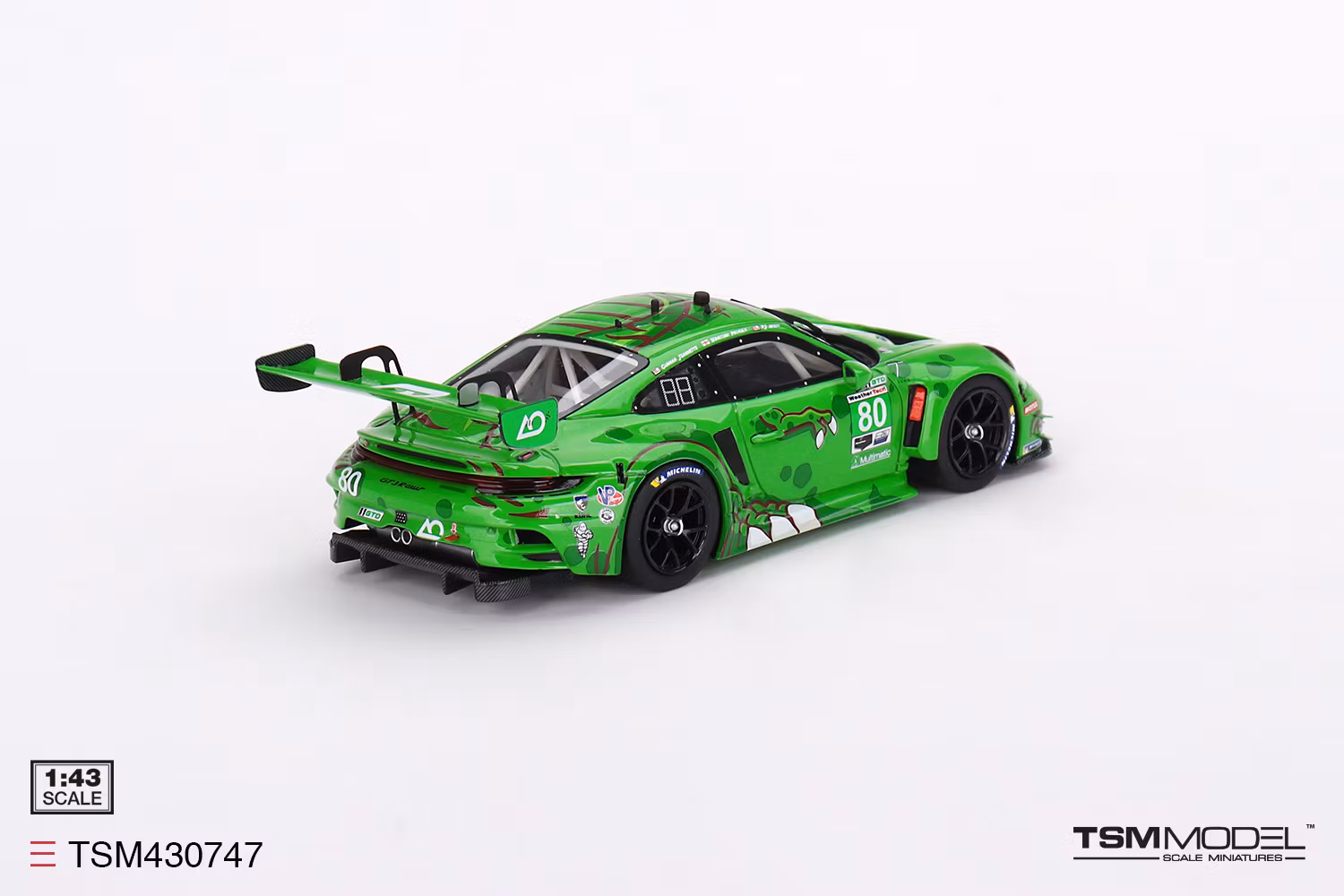Skala 1/43 Porsche 911 GT3 R #80 AO Racing 2023 IMSA Sebring 12 Hrs GTD fr TSM Model