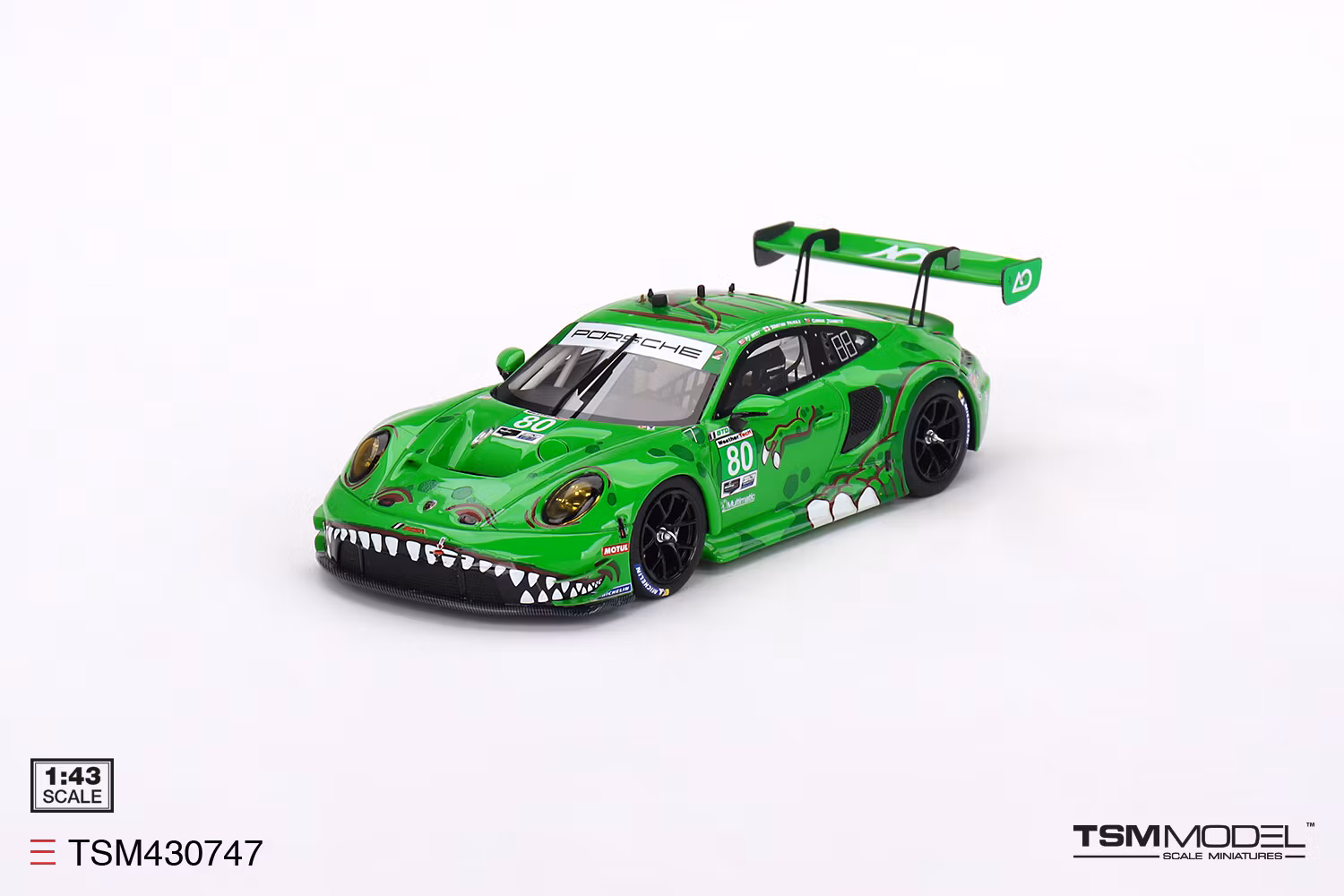 Skala 1/43 Porsche 911 GT3 R #80 AO Racing 2023 IMSA Sebring 12 Hrs GTD fr TSM Model