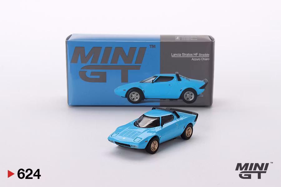 Skala 1/64 Lancia Stratos HF Stradale Azzuro Chiaro fr MINI GT (624)