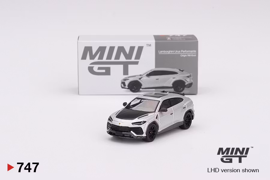 Skala 1/64 Lamborghini Urus Performante Grigio Nimbus fr MINI GT (747)