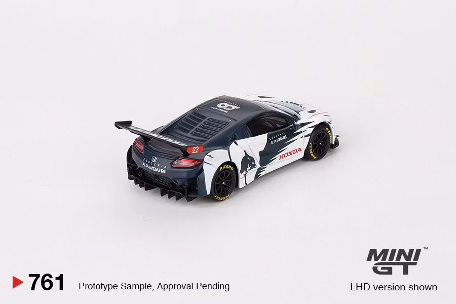 Skala 1/64 Honda NSX GT3 EVO AlphaTauri Yuki Tsunoda 2023 Red Bull Formula Nurburgring fr MINI GT (761)