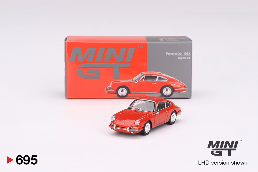 Skala 1/64 Porsche 901 1963 Signal Red fr MINI GT (695)