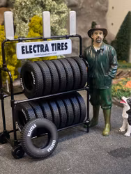 Skala 1/18 (1/34) Tire Rack - SET of 16 WHEELS & Stand fr 1st Gear (99-0129)