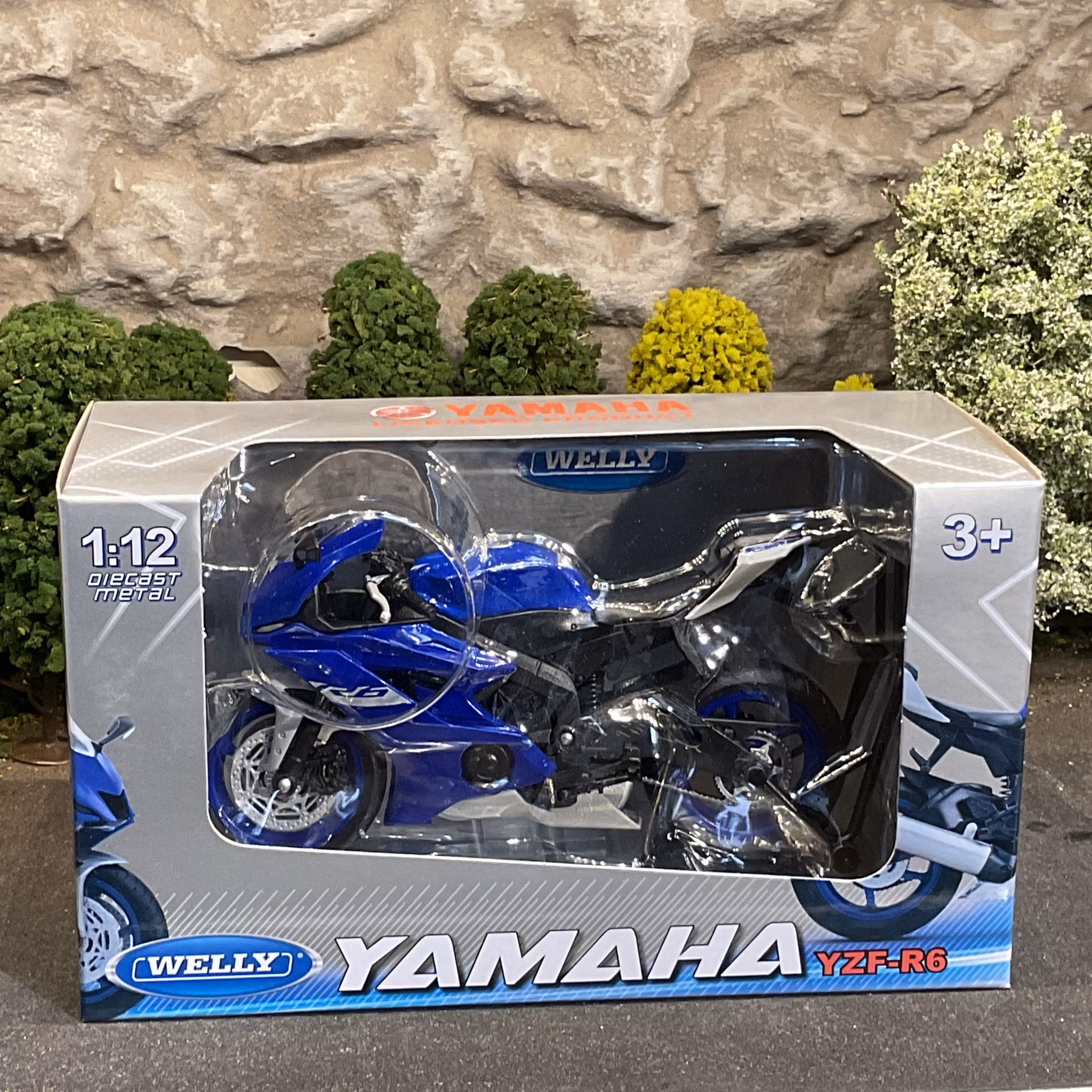 Skala 1/12 Motorcycle fr Welly: Yamaha YZF-R6, Blue