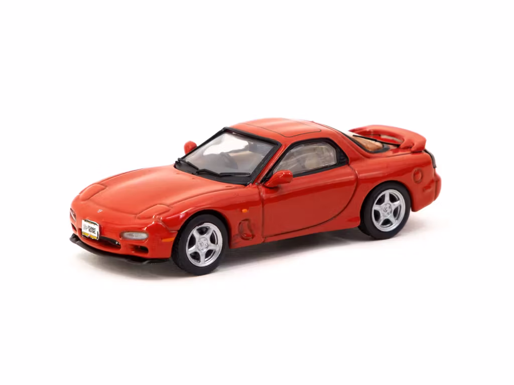 Skala 1/64 Mazda RX-7 FD3S Red fr J Collection x Tarmac Works x Student Driver