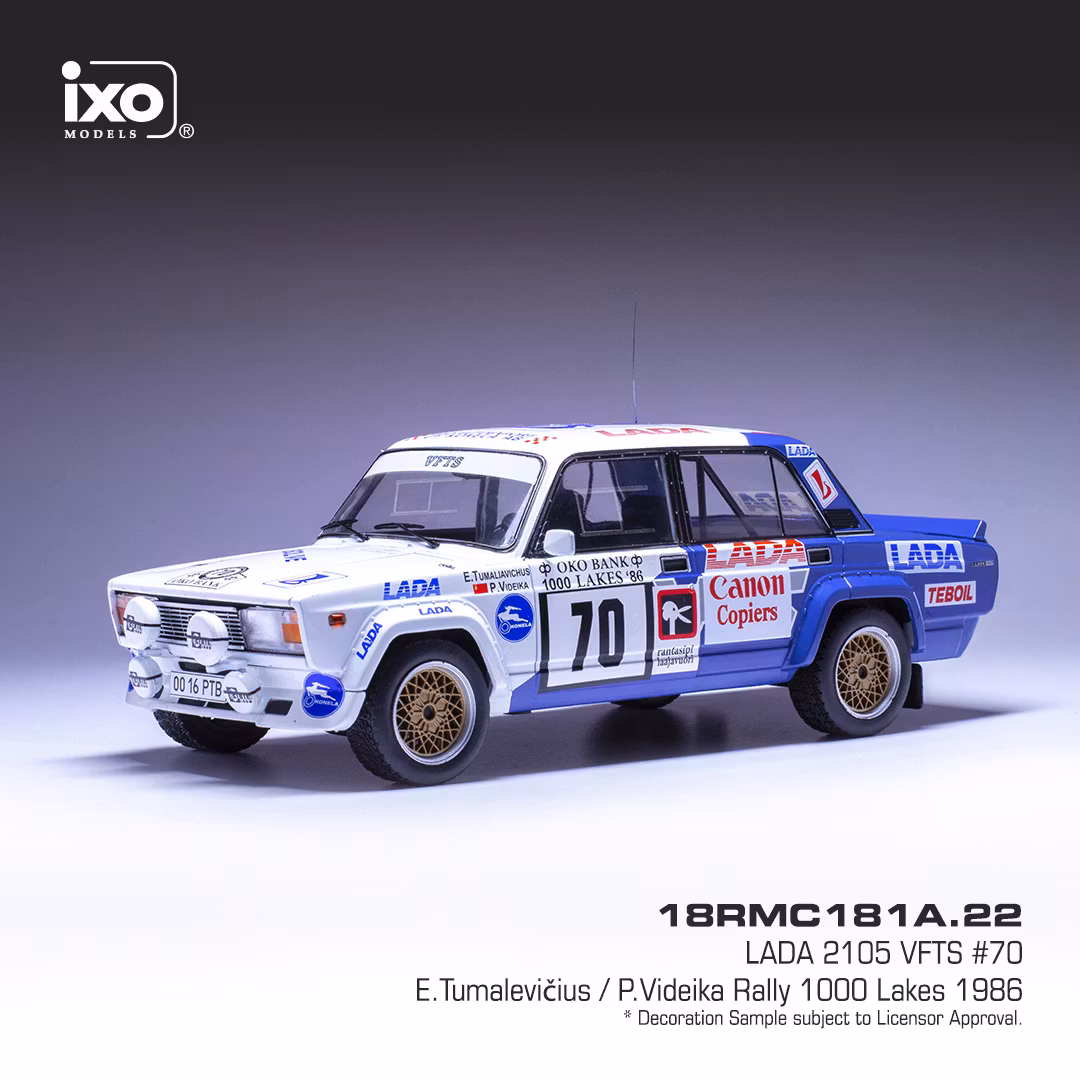 Scale 1/18 Lada 2105 VFTS N 70 RALLY 1000 LAKES 86 fr IXO Models