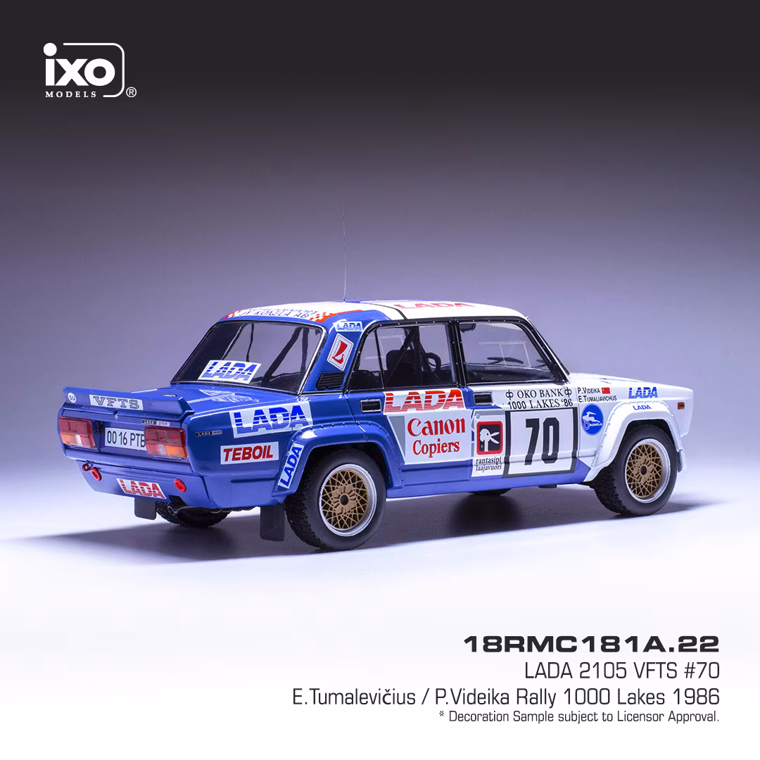 Scale 1/18 Lada 2105 VFTS N 70 RALLY 1000 LAKES 86 fr IXO Models