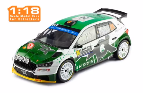 Scale 1/18 ŠKODA FABIA Rally2 (2023) #24 N.Gryazin - K.Aleksandrov Rallye Monte-Carlo 2023 fr IXO Models