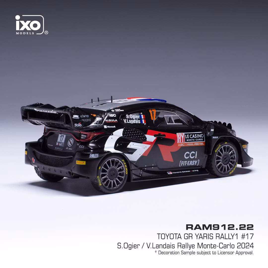 Skala 1/43 Toyota GR Yaris Rally1 Hybrid #17 Monte Carlo 2023 fr IXO Models (RAM912.22)