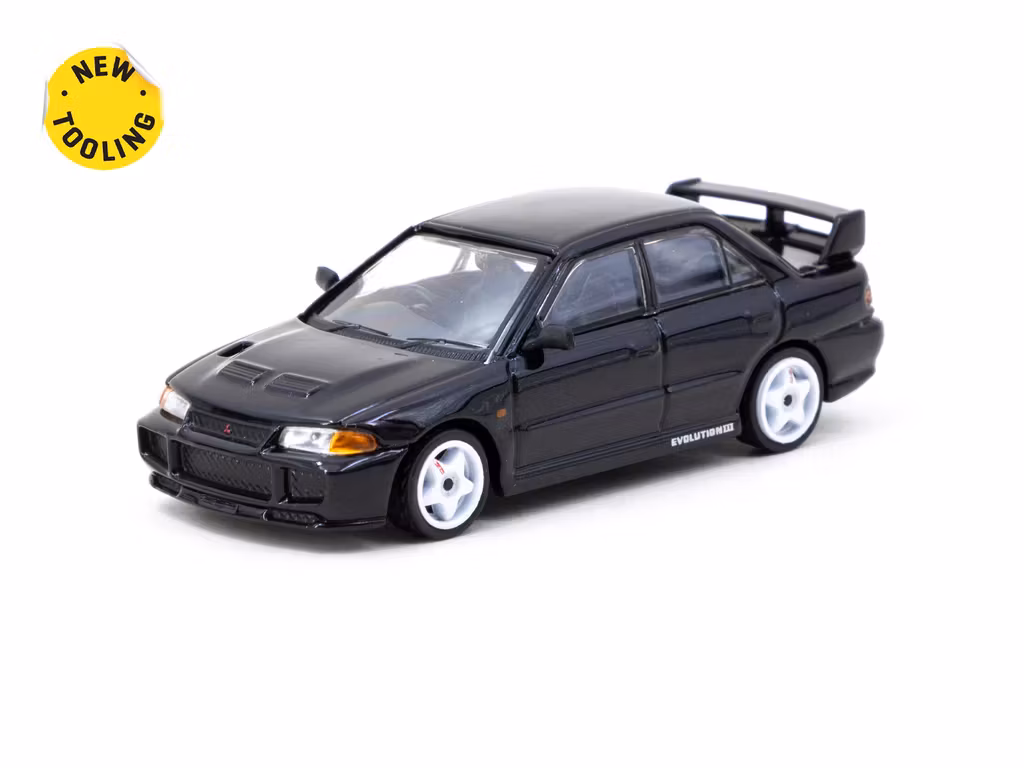 Skala 1/64 Mitsubishi Lancer GSR Evolution III Black fr Tarmac Works - GLOBAL64