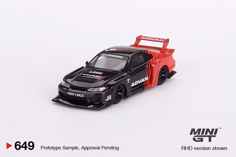 Skala 1/64 Nissan LB-Super Silhouette S15 SILVIA ADVAN fr MINI GT (649)