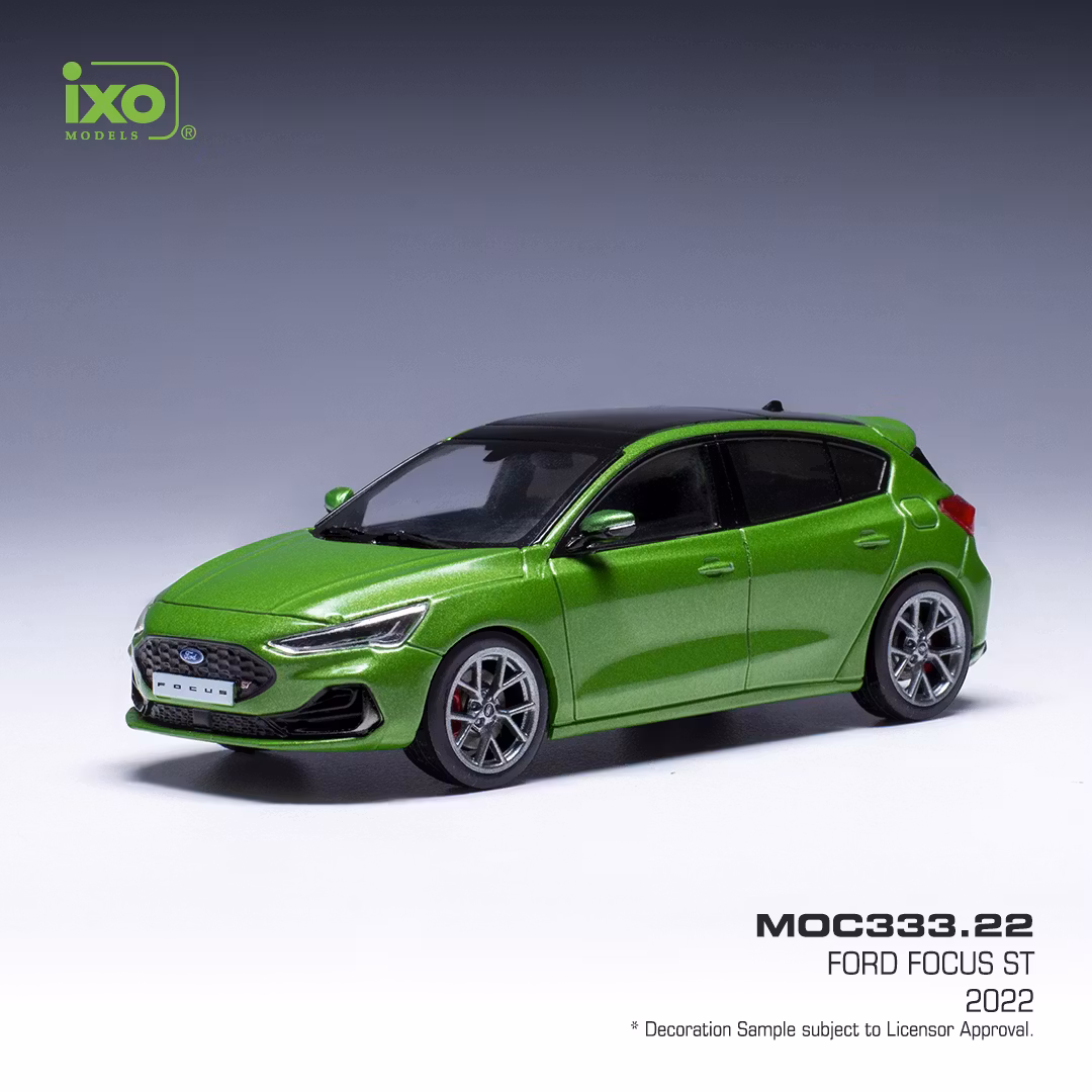 Skala 1/43 Ford Focus ST 2022, Met Green fr IXO Models (MOC333.22)