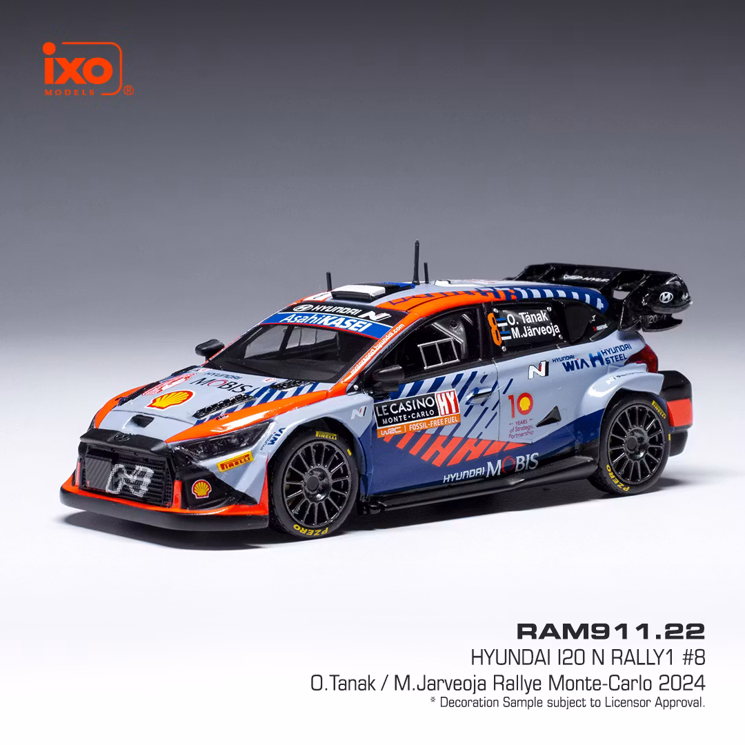 Skala 1/43 - Hyundai i20 N Rally1 #8 Tanak/Järveoja fr IXO Models (RAM911.22)