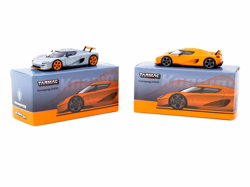 NEW! Skala 1/64 Koenigsegg CC850 Orange fr TARMAC - GLOBAL64