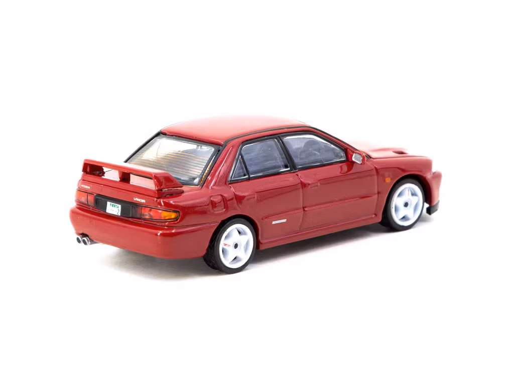 Skala 1/64 Mitsubishi Lancer GSR Evolution II Red with Tarmac Cards fr Tarmac Works