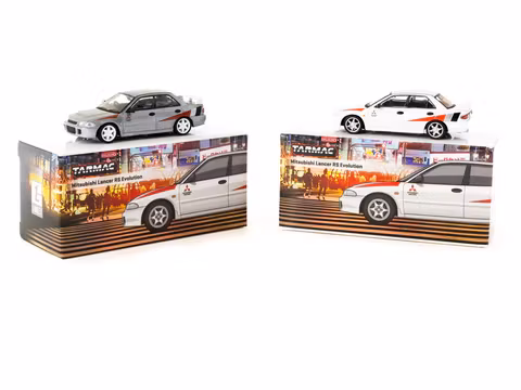 Skala 1/64 Mitsubishi Lancer RS Evolution White fr Tarmac Works