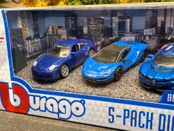Skala 1/64 - 5-pack, Blue collection fr Bburago
