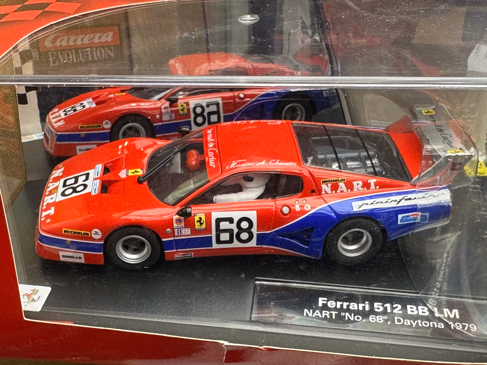 Scale 1/32 Analogue slotcar Carrera: Ferrari 512 BB LM #68 Daytona 79'